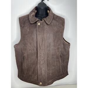 Madison Creek Outfitters Vest Sherpa Lined Leather Western Men’s Size Large